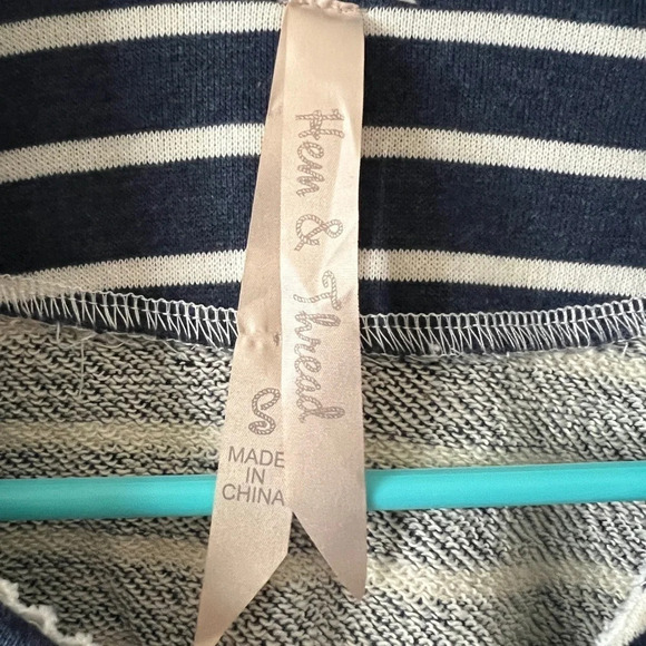 Hem & Thread Navy Striped Blazer - Small - Picture 4 of 5